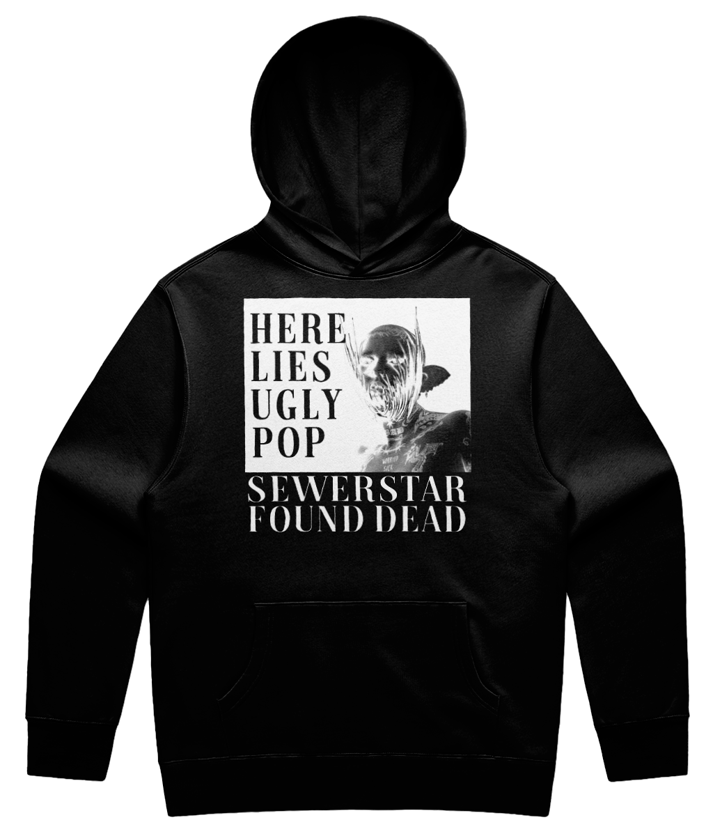TABLOID DOUBLE-SIDED HOODIE (BLACK)