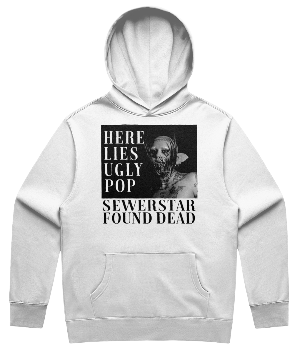 TABLOID DOUBLE-SIDED HOODIE (WHITE)